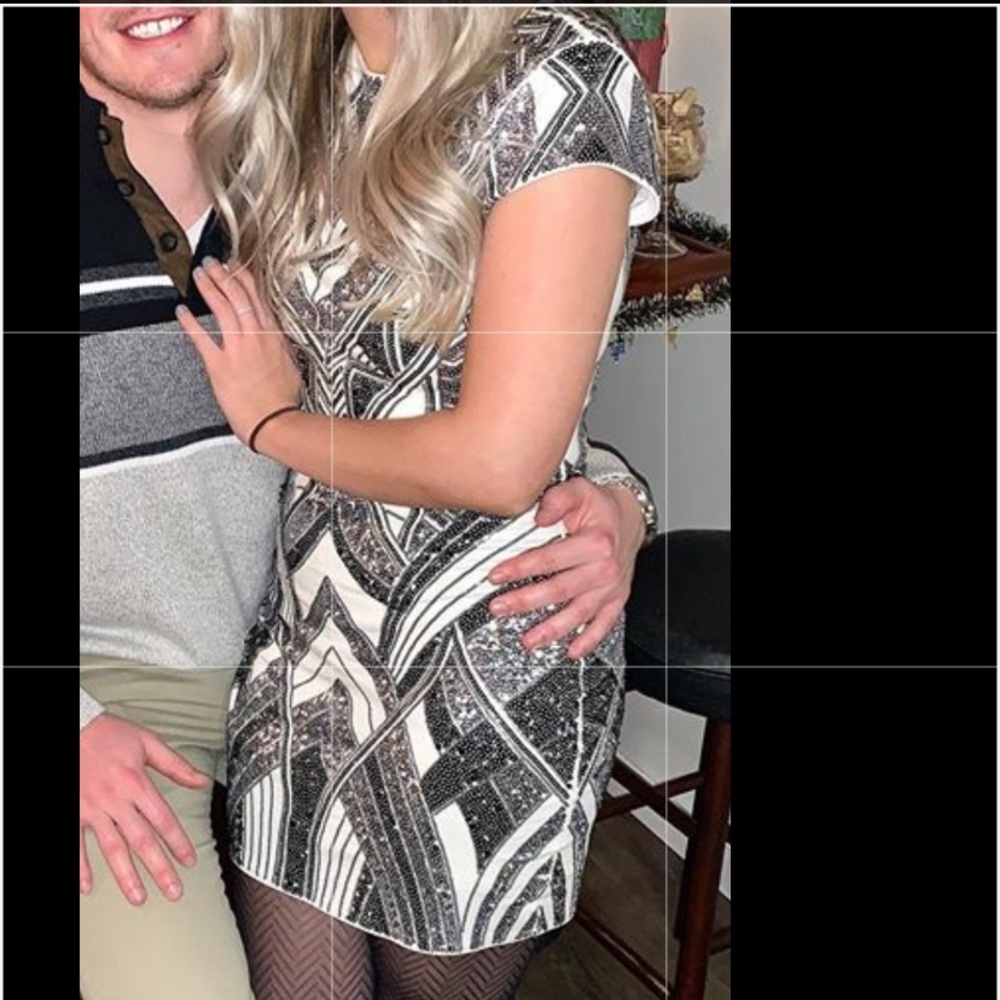 Sparkly Sequin Short Sleeve Dress